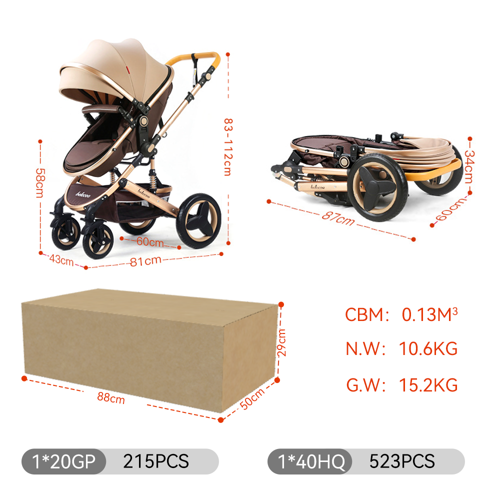 2-in-1 Baby Stroller – Lightweight, Foldable & 4-Wheel Design